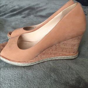Cole Haan suede leather shoes with cork heels